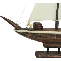 Product Sailboat decoration ship pinewood brown 22.5×4×29cm