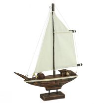 Product Sailboat decoration ship pinewood brown 22.5×4×29cm