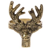 Product Gold Metal Napkin Rings with Deer Head Design, 6cm, Set of 4