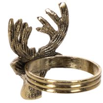 Product Gold Metal Napkin Rings with Deer Head Design, 6cm, Set of 4