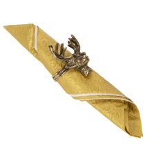 Product Gold Metal Napkin Rings with Deer Head Design, 6cm, Set of 4