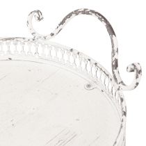 Product Shabby Chic tray oval with handles white 36/45cm set of 2
