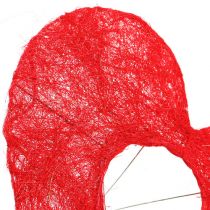 Product Sisal heart cuff 20cm red heart sisal flower decoration 10 pieces