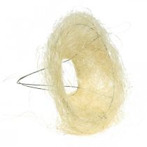 Sisal cuff, bouquet decoration bleached Ø15cm 10p