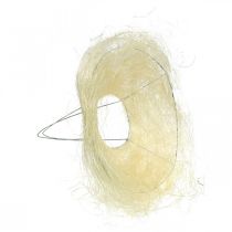 Product Flower cuff made of sisal, bouquet bleached Ø20cm 10 pcs
