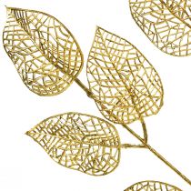 Skeleton Leaves Artificial Willow Leaves Gold Branch Deco 63cm