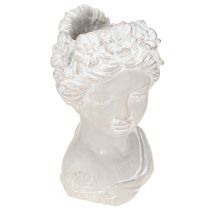 Product Sculpture female bust cast stone planter grey antique 15×14×25cm
