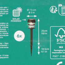 Product Solar garden lights with ground spike, outdoor lamps for garden paths, 35cm, 6 pieces