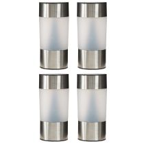 Product Set of 4 Solar LED Garden Stake Lights, Stainless Steel, H14cm