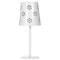 Product White Solar Table Lamp with Floral Pattern for Outdoor Spaces, 28cm