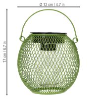 Product Round LED solar lantern, perfect for garden or patio, atmospheric lighting, 12cm
