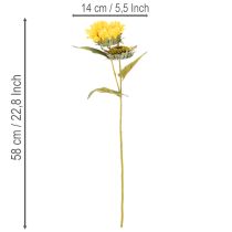 Product Artificial Sunflower Stems with Realistic Leaves and Blooms, 58cm, Set of 3