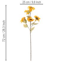 Product Artificial Sunflower Stems Set of 2 – 72cm, Yellow with Green Leaves, Indoor Decoration
