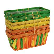 Product Chip basket square multicolored 25cm 9 pcs