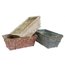 Chip basket set white, gray, brown 8 pieces 20cm x 11cm