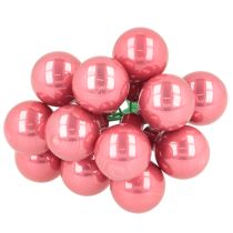 Product Mini Christmas Baubles on Wire Set Glossy Mirror Berries 20mm 140pcs