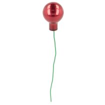 Product Mini Christmas Baubles on Wire Set Glossy Mirror Berries 20mm 140pcs