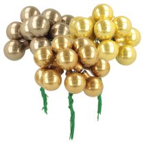 Product Mini Christmas Baubles on Wire Glossy Mirror Berries 20mm 140 Pieces