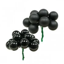 Product Mini Christmas balls on wire black glass Ø20mm 140 pcs