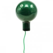 Product Mini Christmas balls on wire Ø25mm glass green 140p