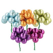 Product Mini Glass Christmas Baubles on Wire, Assorted Colours, 25mm, Pack of 140