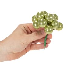 Product Mini Christmas Baubles on Wire Colorful Mirror Berries 25mm 140pcs Glass