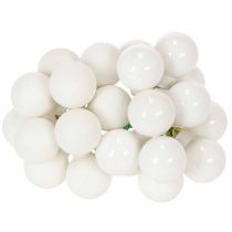 Product White Glass Mini Baubles on Wire, 25 mm, 140 Pieces for Floristry