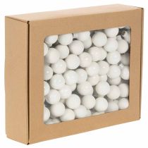 Product White Glass Mini Baubles on Wire, 25 mm, 140 Pieces for Floristry