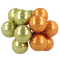Product Mini Glass Christmas Baubles on Wire Mix of Colours 40mm Set of 32