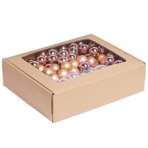 Product Christmas Baubles on Wire Glass Apricot Pink 25mm 140pcs