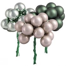 Product Mirror Berries Christmas Green Pearl Grey Ø20mm 140 pcs