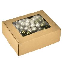 Product Mirror Berries Christmas Baubles Green Silver Ø20mm 140pcs