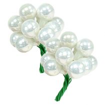 Product Mirror berries Ø2cm white enamel 140p