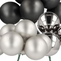 Product Mini Christmas ball silver, anthracite glass Ø40mm mix 32pcs