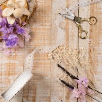 Product Cotton Lace Ribbon with Delicate Border 25mm x 10m White