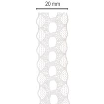 Product Cotton Lace Ribbon with Delicate Border 25mm x 10m White