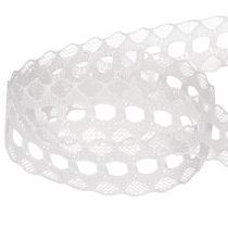 Product Cotton Lace Ribbon with Delicate Border 25mm x 10m White