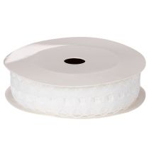 Product Cotton Lace Ribbon with Delicate Border 25mm x 10m White