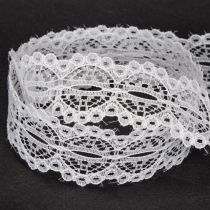 Product Cotton Lace Ribbon on Roll 25mm x 10m for DIY and Decorations, White