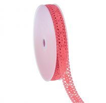 Product Lace ribbon decorative ribbon gift ribbon pink W13mm L20m