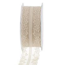 Product Lace ribbon caramel 40mm 20m