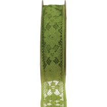 Lace ribbon green 25mm floral pattern decorative ribbon lace 15m