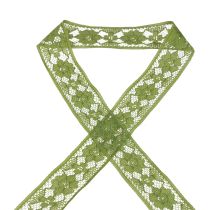 Lace ribbon green 25mm floral pattern decorative ribbon lace 15m