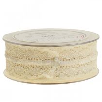 Product Lace ribbon lace border deco ribbon lace cream 25mm 15m