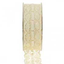 Product Lace ribbon lace border deco ribbon lace cream 25mm 15m