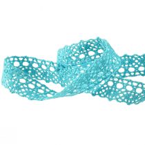 Product Lace ribbon turquoise decorative ribbon lace Onda W16mm L20m