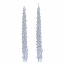 Tapered candles fir silver 30mm × 260mm 2pcs