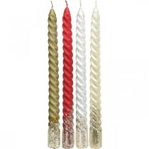 Product Taper candles Twisted candles 24cm 2pcs Different colours