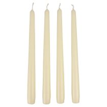Tapered candles, stick candles, white ivory, 250/23 mm, 12 pieces