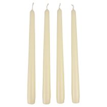 Tapered candles, stick candles, white ivory, 250/23 mm, 12 pieces